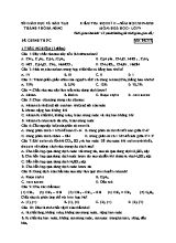 Đề kiểm tra học kỳ II môn Hóa học Lớp 9 - Mã đề 312 - Năm học 2019-2020 - Sở giáo dục và đào tạo TP. Đà Nẵng